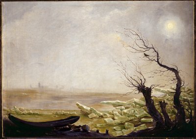Loď zachycená na ledové kře (olej na plátně) od Carl Gustav Carus