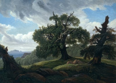 Duby u moře. 1835 od Carl Gustav Carus