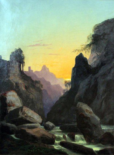 Německy: Schönau bei Teplitz (soutěska u Schönau) Schönau near Teplitz (soutěska u Teplitz) od Carl Gustav Carus
