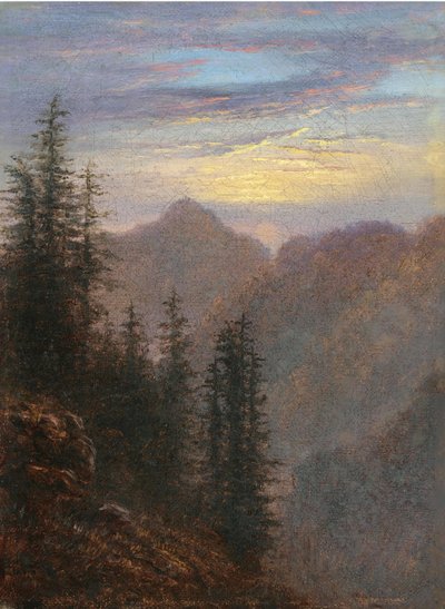 Horská krajina za soumraku od Carl Gustav Carus