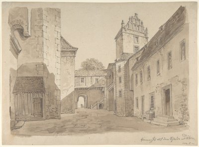 Pohled na nádvoří zámku v Döbenu od Carl Gustav Carus