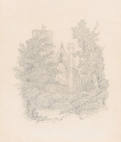 Pohled na západní fasádu katedrály v Dunkeldu od Carl Gustav Carus