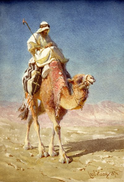 Bedaween na velbloudím hřbetu, 1874 od Carl Haag