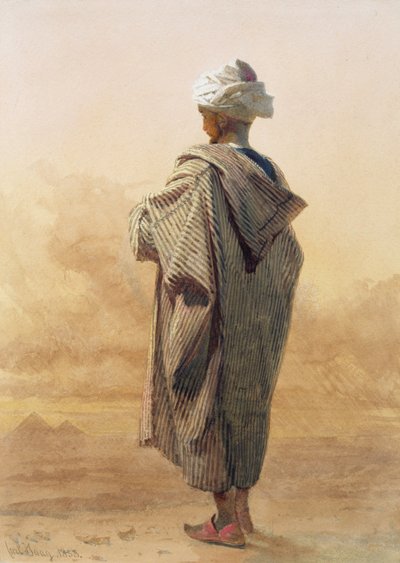 Káhira, Arab za soumraku před pyramidami od Carl Haag