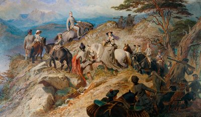 Ráno na Vysočině. Vzestup královské rodiny na Lochnagar, 1853 od Carl Haag