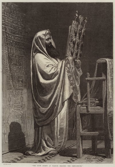 Velekněz v Nábulusu čte Pentateuch od Carl Haag