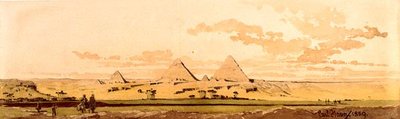 Pyramidy v Gíze, 1859 (wc na papíře) od Carl Haag