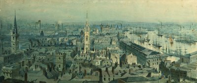 Pohled na Londýn z Monumentu při pohledu na východ, 1848 od Carl Haag