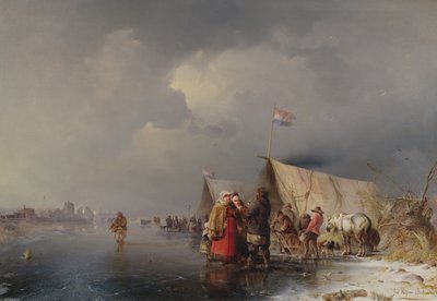 Nizozemský tábor na ledě, 1849 od Carl Hilgers