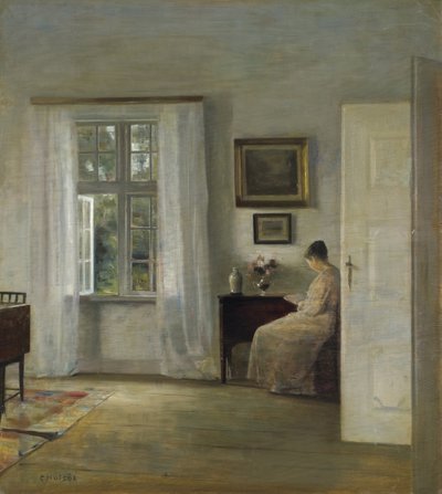 The Reader par Holsoe, Carl (1863-1935), - Olej na dřevě, 70x62,5 - Soukromá sbírka od Carl Holsoe