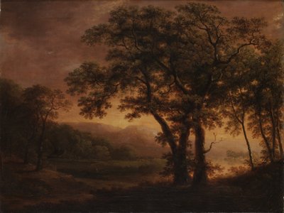Romantická jezerní krajina od Carl Johan Fahlcrantz