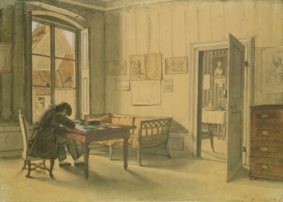 Erwin Speckter ve svém mnichovském domě (wc na papíře) od Carl Julius Milde