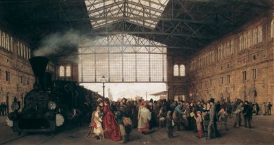 Příjezd vlaku na vídeňské severozápadní nádraží par Karl Karger (1848-1913) od Carl Karger