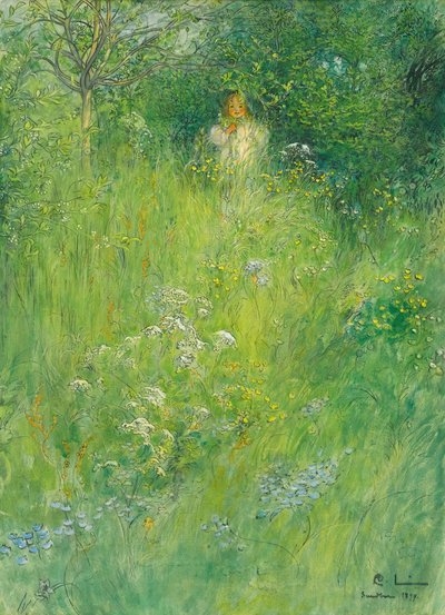 Víla nebo Kersti na louce od Carl Larsson