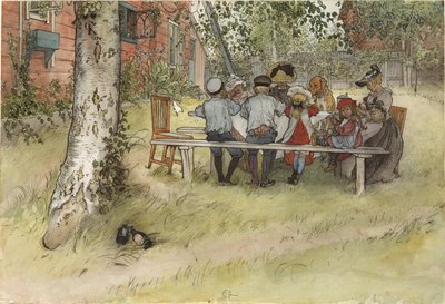 Snídaně pod velkou břízou od Carl Larsson