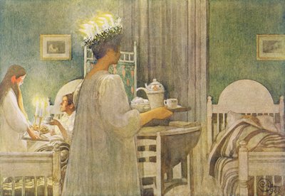 Vánoční ráno, hospoda. v "Last Licht Hinten" ("Let in More Light"), 1908 od Carl Larsson