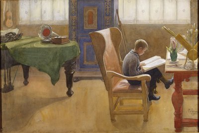 Esbjörn v pracovním koutě od Carl Larsson