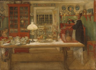 Příprava na hru od Carl Larsson