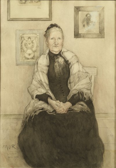 Matka, cca 1893 (wc na papíře) od Carl Larsson