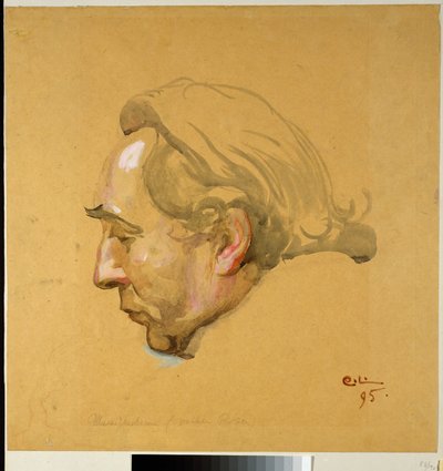 Sergelova freska. Studie k Sergelově hlavě od Carl Larsson