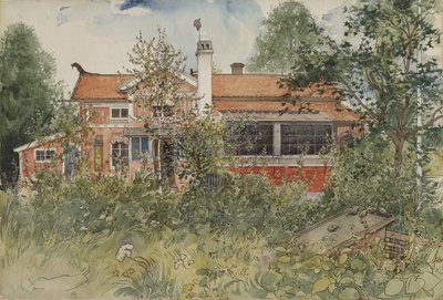 Chata, ze série A Home, kolem roku 1895 (wc na papíře) od Carl Larsson