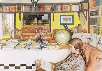 Čítárna, hospoda. v "Last Licht Hinten" ("Let in More Light"), 1909 od Carl Larsson