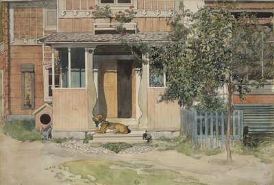 Veranda, ze série A Home, kolem roku 1895 (wc na papíře) od Carl Larsson