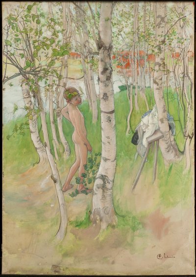 Ulf. Nahý chlapec mezi břízami od Carl Larsson