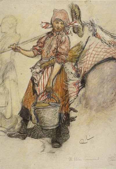 Pračka (pastel na papíře) od Carl Larsson