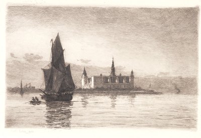 Večer v Kronborgu od Carl Locher