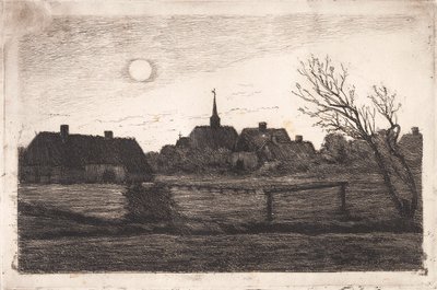 Kostel Hornbæk, letní večer od Carl Locher