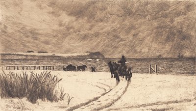 Zimní den v Hornbæk od Carl Locher