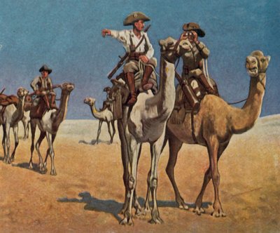 Pronásledování Simona Coppera Hottentoty v poušti Kalahari od Carl Ludwig Friedrich (after) Becker