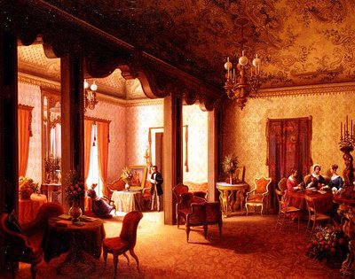 Interiér Salonu carevny Alexandry ve Villa des Herzogs Serradifalco, Palermo od Carl Ludwig Rundt