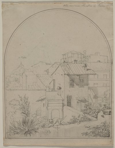 Pohled z mého okna v Římě (recto) od Carl Ludwig Tischbein