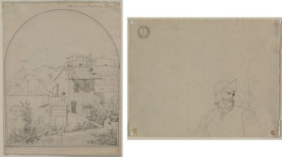 Pohled z mého okna v Římě (recto) Voják v krajině (verze) od Carl Ludwig Tischbein