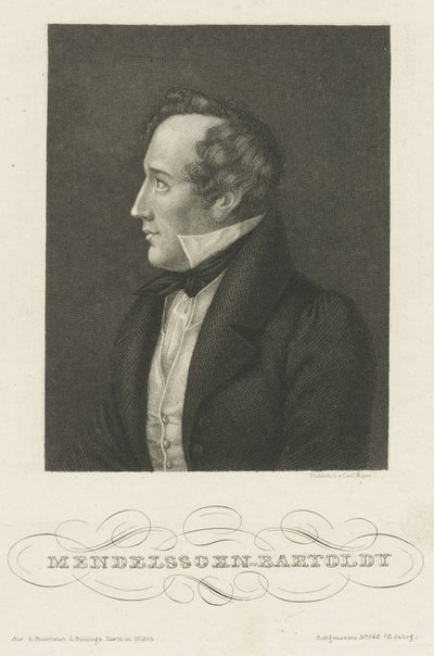 Portrét Felixe Mendelssohna Bartholdyho, c. 1840. od Carl Mayer
