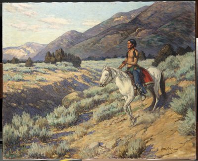 Scout, Taos Valley, Nové Mexiko (olej na plátně) od Carl Moon