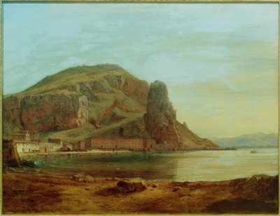 C. Jitřenka, Terracina s rybí skálou, večerní nálada od Carl Morgenstern