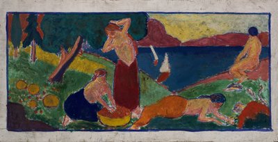 Ženy v krajině s modrým okrajem, před rokem 1932. od Carl Newman
