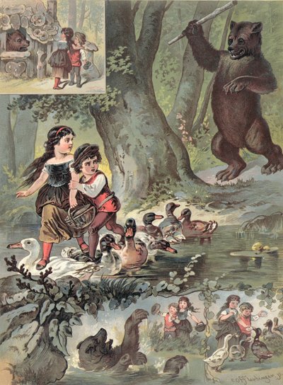 Jeníček a Mařenka v lese, kolem roku 1880 od Carl Offterdinger