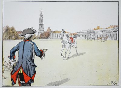 Starý Fritz a jeho oblíbený kůň od Carl Röchling