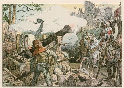 Fridrich I. (1371-1440) bojující proti rodu Von Quitzow v roce 1414 od Carl Rohling