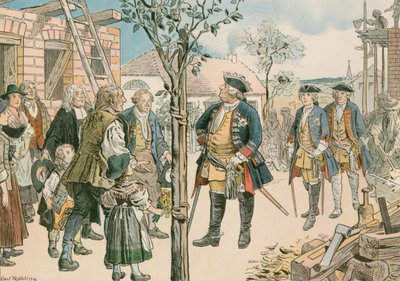 Frederick William I (1688-1740) s vysídlenými Salcburčany ve východním Prusku v roce 1739 od Carl Rohling