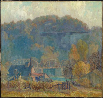 The Cliff at Morning, Ozarks (olej na plátně) od Carl Rudolph Krafft