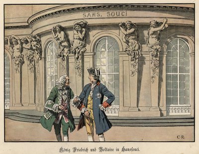 Frederick Veliký a Voltaire v Sanssouci od Carl Röchling