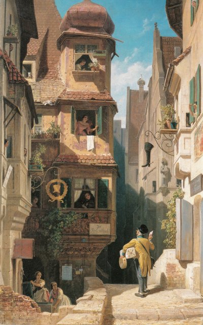 Poštovní doručovatel v Rosenthal od Carl Spitzweg