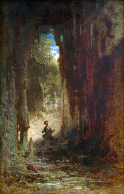 Mineralog v jeskyni od Carl Spitzweg