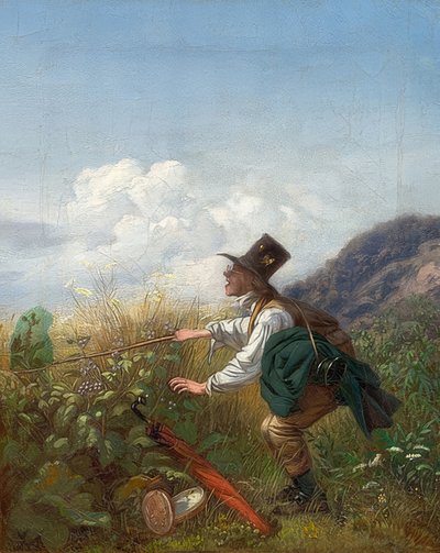 Lapač motýlů (botanik). Kolem roku 1837 od Carl Spitzweg