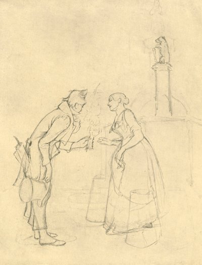 Der Schüchterne Freier, polovina konce 19. století, c1924. od Carl Spitzweg